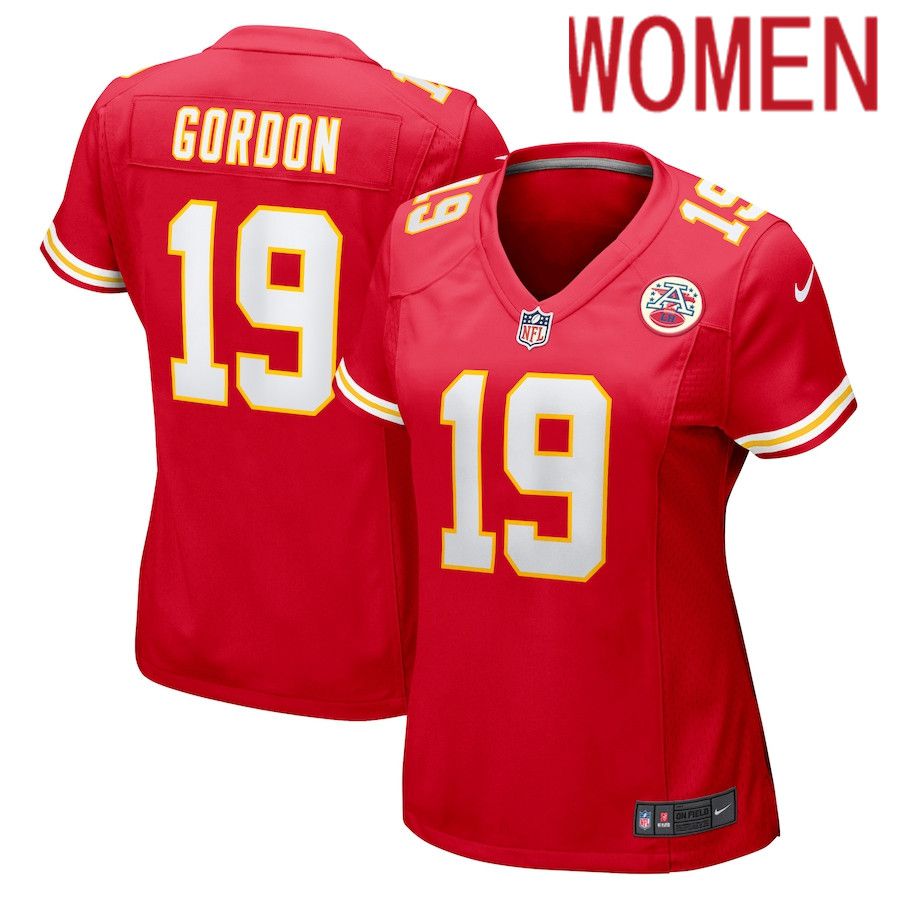 Women Kansas City Chiefs 19 Josh Gordon Nike Red Game NFL Jersey